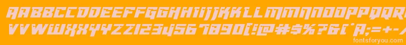 Dangerbotexpandital Font – Pink Fonts on Orange Background