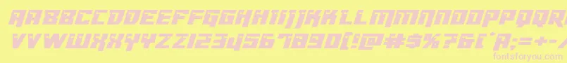 Dangerbotexpandital Font – Pink Fonts on Yellow Background