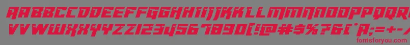 Dangerbotexpandital Font – Red Fonts on Gray Background