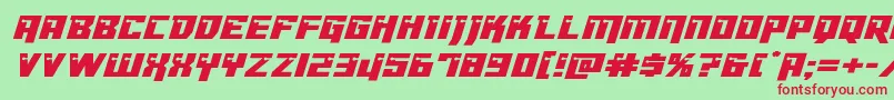 Dangerbotexpandital Font – Red Fonts on Green Background