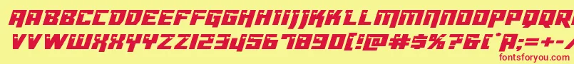 Dangerbotexpandital Font – Red Fonts on Yellow Background