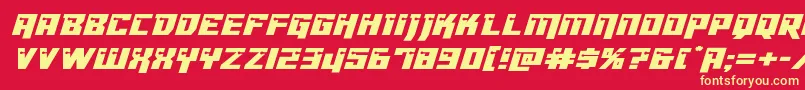 Dangerbotexpandital Font – Yellow Fonts on Red Background