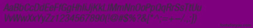 フォントHelveticaLt57CondensedOblique – 紫の背景に黒い文字