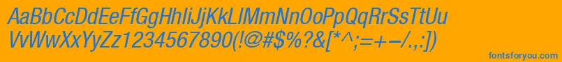 HelveticaLt57CondensedOblique Font – Blue Fonts on Orange Background