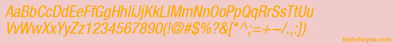 HelveticaLt57CondensedOblique Font – Orange Fonts on Pink Background