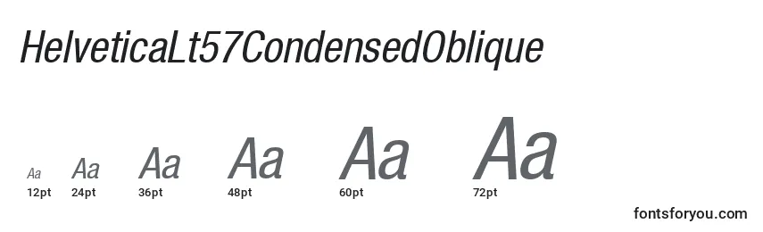 Размеры шрифта HelveticaLt57CondensedOblique