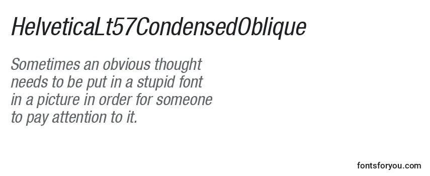 Review of the HelveticaLt57CondensedOblique Font