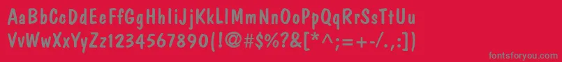 DomCasualLt Font – Gray Fonts on Red Background