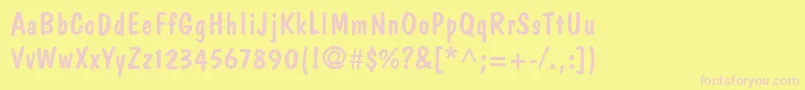 DomCasualLt Font – Pink Fonts on Yellow Background