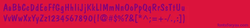 DomCasualLt Font – Purple Fonts on Red Background