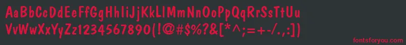 DomCasualLt Font – Red Fonts on Black Background