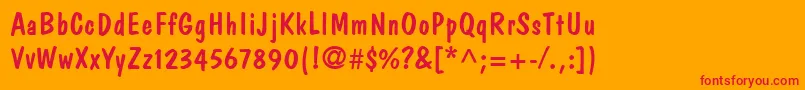 フォントDomCasualLt – オレンジの背景に赤い文字