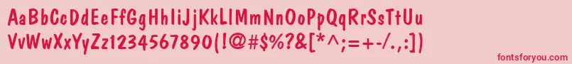 DomCasualLt Font – Red Fonts on Pink Background