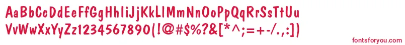 フォントDomCasualLt – 白い背景に赤い文字