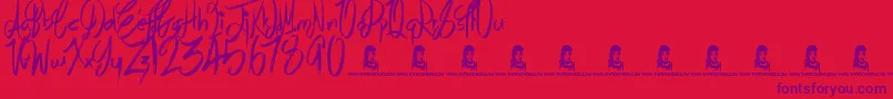 AirHeads Font – Purple Fonts on Red Background