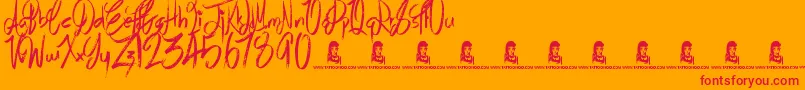 AirHeads Font – Red Fonts on Orange Background