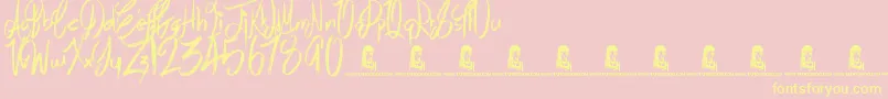 AirHeads Font – Yellow Fonts on Pink Background