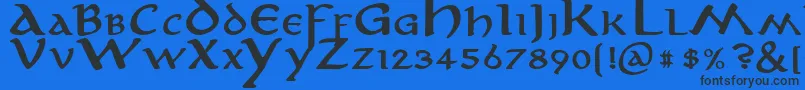 Шрифт Anirb – чёрные шрифты на синем фоне