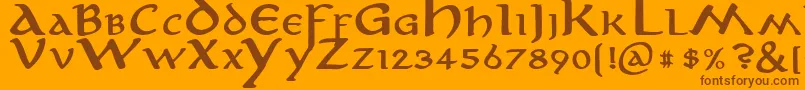 Anirb Font – Brown Fonts on Orange Background