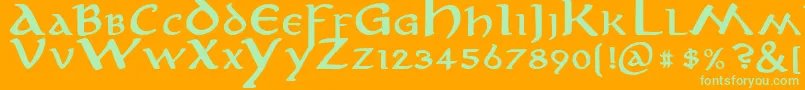 Anirb Font – Green Fonts on Orange Background