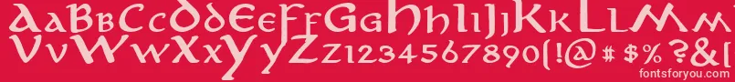 Anirb Font – Pink Fonts on Red Background