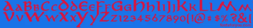 Anirb Font – Red Fonts on Blue Background