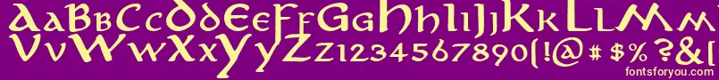 Anirb Font – Yellow Fonts on Purple Background