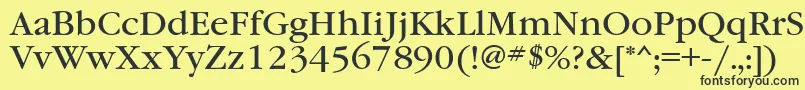 Garamondbookgtt Font – Black Fonts on Yellow Background