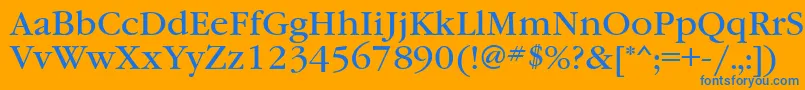 Garamondbookgtt Font – Blue Fonts on Orange Background