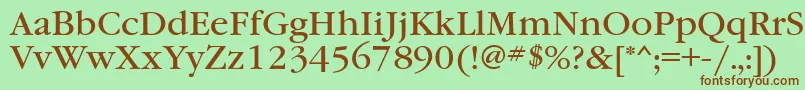 Garamondbookgtt Font – Brown Fonts on Green Background