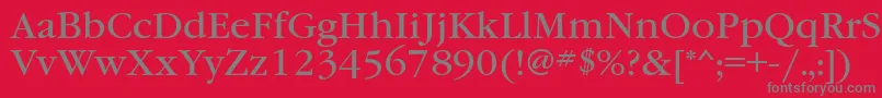 Czcionka Garamondbookgtt – szare czcionki na czerwonym tle
