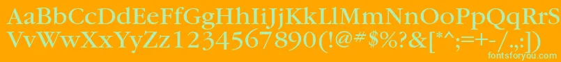 Garamondbookgtt Font – Green Fonts on Orange Background