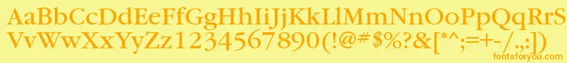 Garamondbookgtt Font – Orange Fonts on Yellow Background