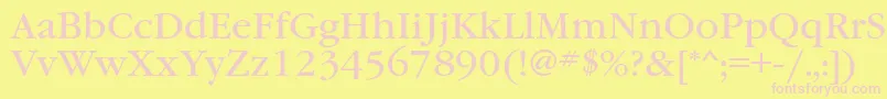 Garamondbookgtt Font – Pink Fonts on Yellow Background