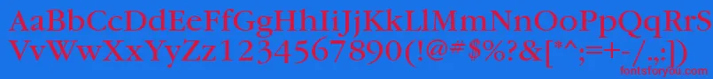 Garamondbookgtt Font – Red Fonts on Blue Background