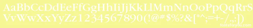 Garamondbookgtt Font – White Fonts on Yellow Background