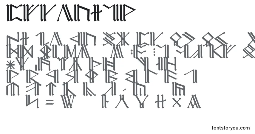 Czcionka Erebcap1 – alfabet, cyfry, specjalne znaki