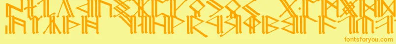 Czcionka Erebcap1 – pomarańczowe czcionki na żółtym tle
