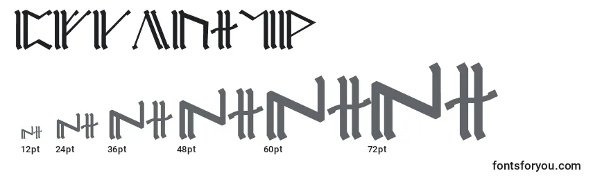 Размеры шрифта Erebcap1