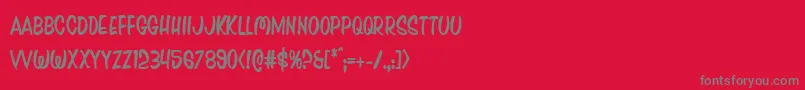 Pressdarlingcond Font – Gray Fonts on Red Background