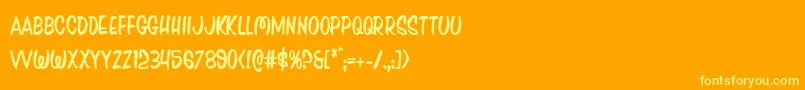 Pressdarlingcond Font – Yellow Fonts on Orange Background