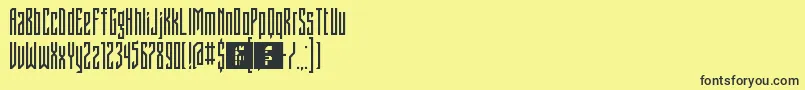 FontstructivismRegular-fontti – mustat fontit keltaisella taustalla