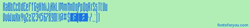 Czcionka FontstructivismRegular – niebieskie czcionki na zielonym tle