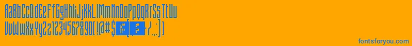 フォントFontstructivismRegular – オレンジの背景に青い文字