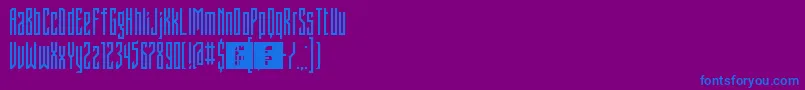 Fonte FontstructivismRegular – fontes azuis em um fundo violeta