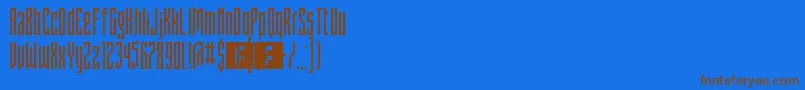 Czcionka FontstructivismRegular – brązowe czcionki na niebieskim tle