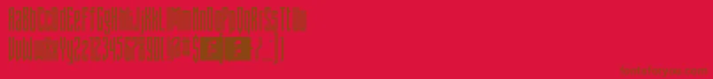 FontstructivismRegular-fontti – ruskeat fontit punaisella taustalla