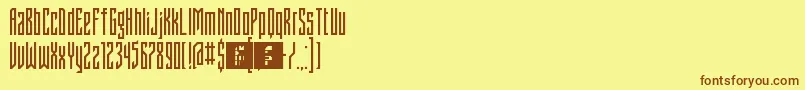 Czcionka FontstructivismRegular – brązowe czcionki na żółtym tle