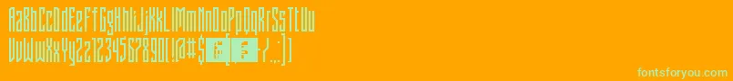 フォントFontstructivismRegular – オレンジの背景に緑のフォント