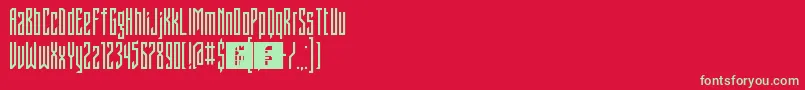 Czcionka FontstructivismRegular – zielone czcionki na czerwonym tle